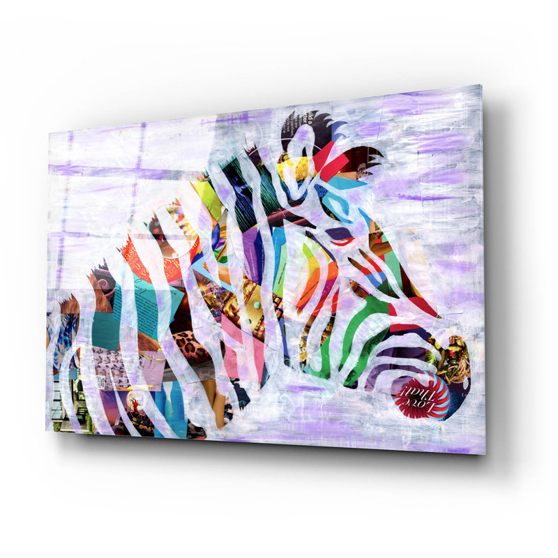 " Purple Zebra " by Artpoptart, 16" H x 24" W x 0.2" D