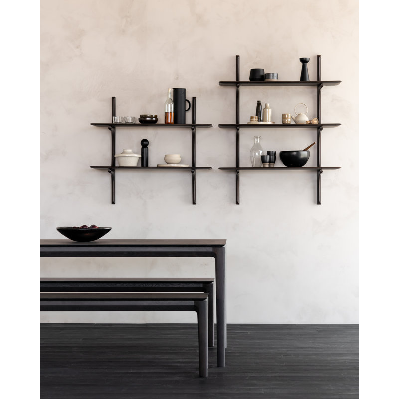 PI 3 Piece Tiered Shelf, Mahogany Dark Brown