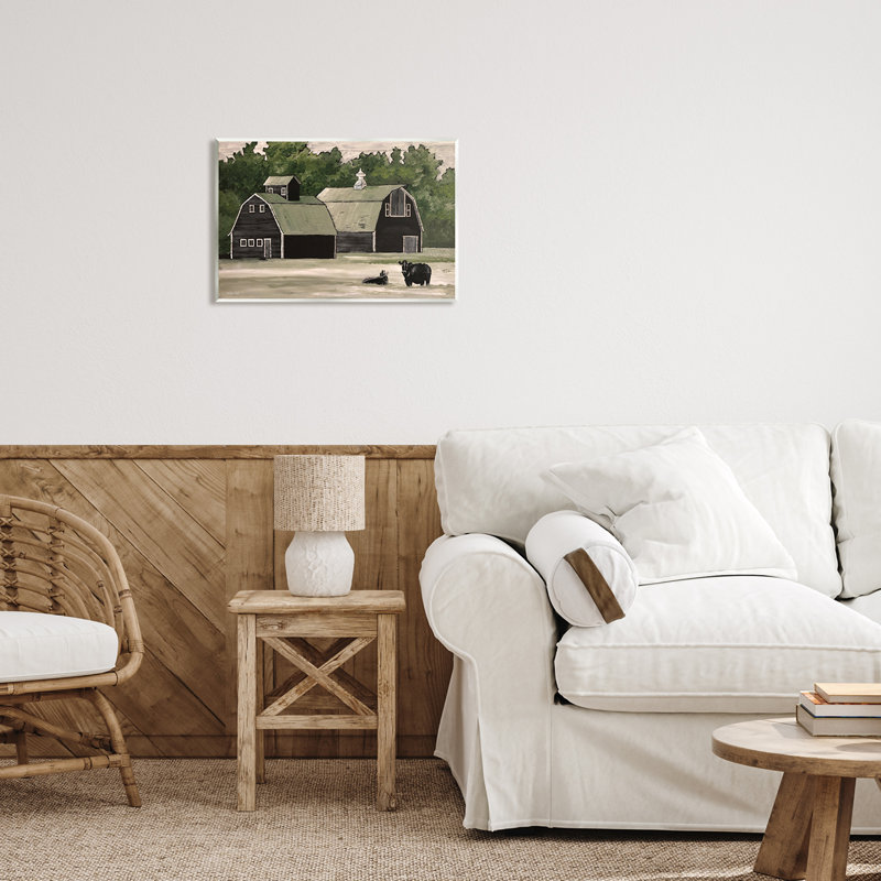 Art mural sur toile Stable Barn Country, H 13 po x l 19 po x P 0,5 po, Bois