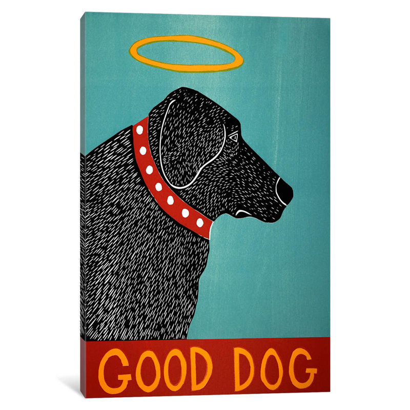 Good Dog Black by Stephen Huneck - Wrapped Canvas Painting, 66.04 cm H x 45.72 cm W x 1.91 cm D