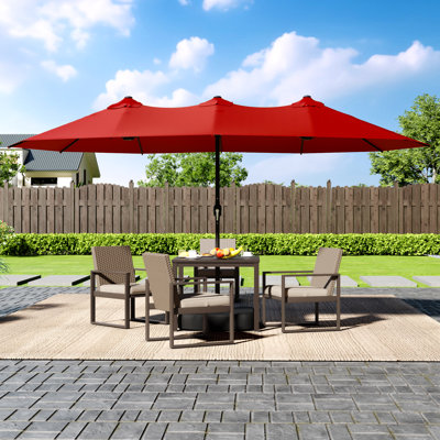 Parasol de marché rectangulaire avec base