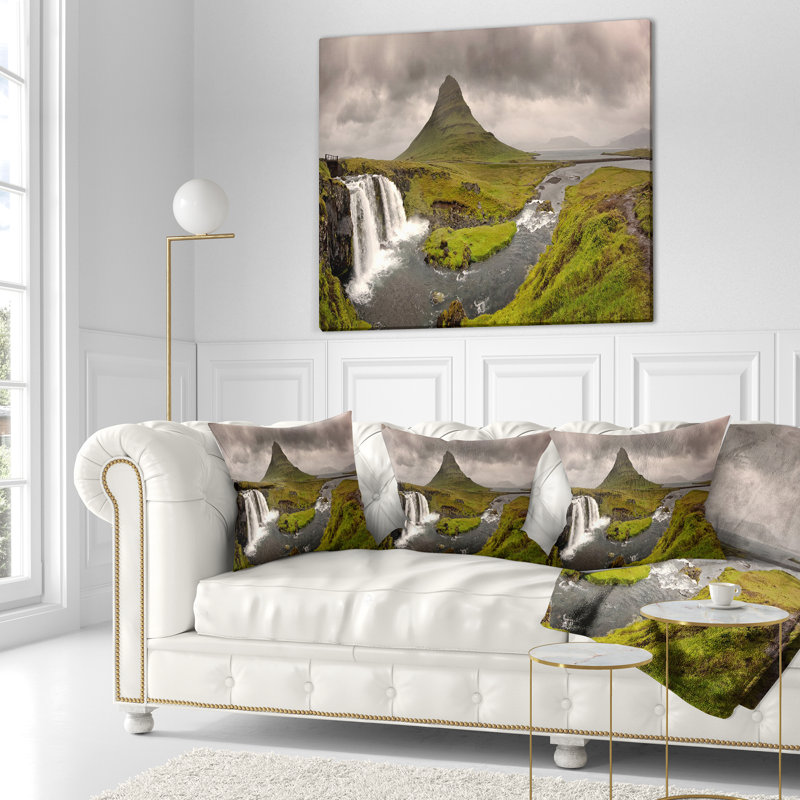 Oreiller en cascade Kirkfufell, 16 po x 1 po, Coussin décoratif