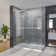 60" W x 34" D x 76" H Frameless Rectangle Double Sliding Shower Enclosure with Towel Bar