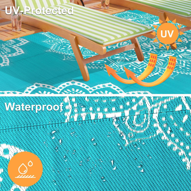 Tapis extérieur réversible en paille de plastique