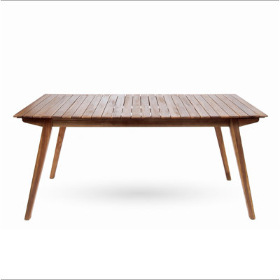 Table de salle à manger d'extérieur en bois massif de 69 po