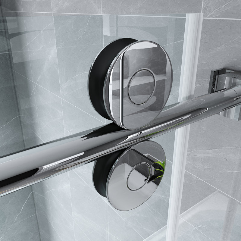 Porte de baignoire coulissante en verre trempé sans cadre l 60 po x H 66 po, Acier