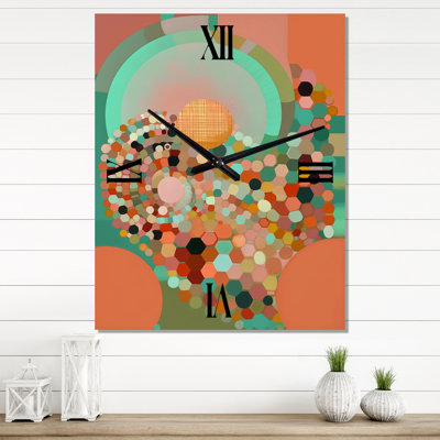 Crystalline Consciousness In Retro Tones - Modern Geometric Wall Clock