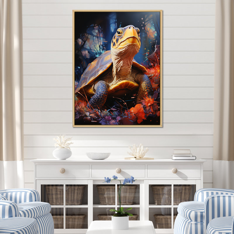 Voyage expressionniste sur toile, H 44 po x l 34 po x P 1,5 po, Cadre naturel flottant
