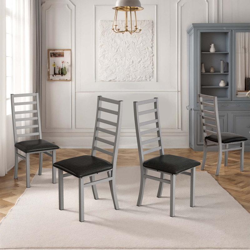 Metal Dining Chairs,Kitchen Chairs,Side Chair,Dinning Chairs, Gray, 4