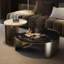 Table basse ronde moderne en pierre supercristalline-104367365