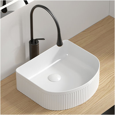 Lavabos rectangulaires pour salle de bain Petits lavabos modernes pour salle de bain Lavabo vasque en céramique Lavabo vasque en céramique blanc brillant