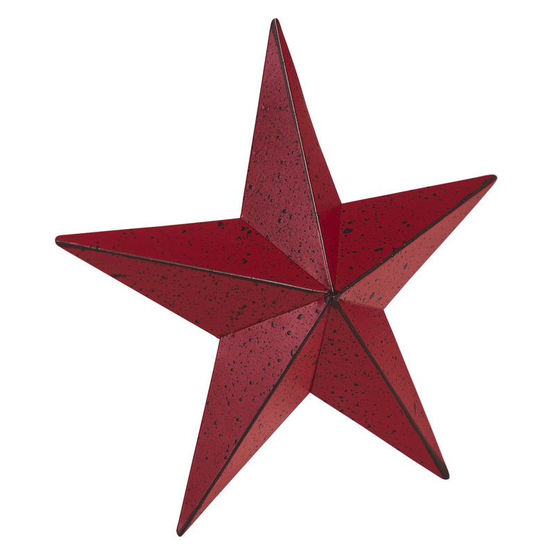  Festive Metal Star Wall Decor, Burgundy, 8" H x 8" W x 0.75" D