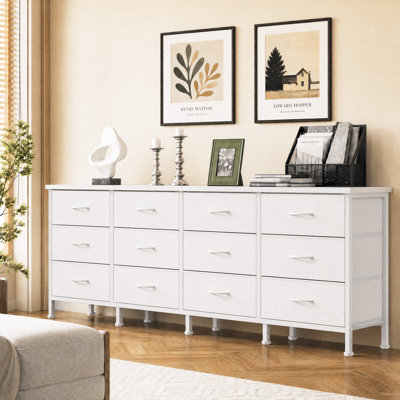 12-Drawer Dresser Chest of Drawers, Large Storage Dresser Cabinet/ TV Stand for 65-80" TV