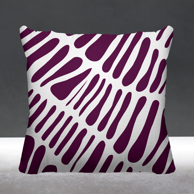 Locke Abstract Outdoor Reversible Throw Pillow, 19H" x 19W", Purple