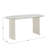 Silina 65" White Metal Marble Pattern Tempered Glass Dining Table