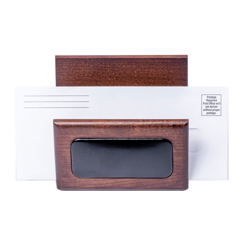 Porte-lettres noyer et cuir Mejias