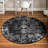 Round Anneliesse Ikat Onyx Area Rug