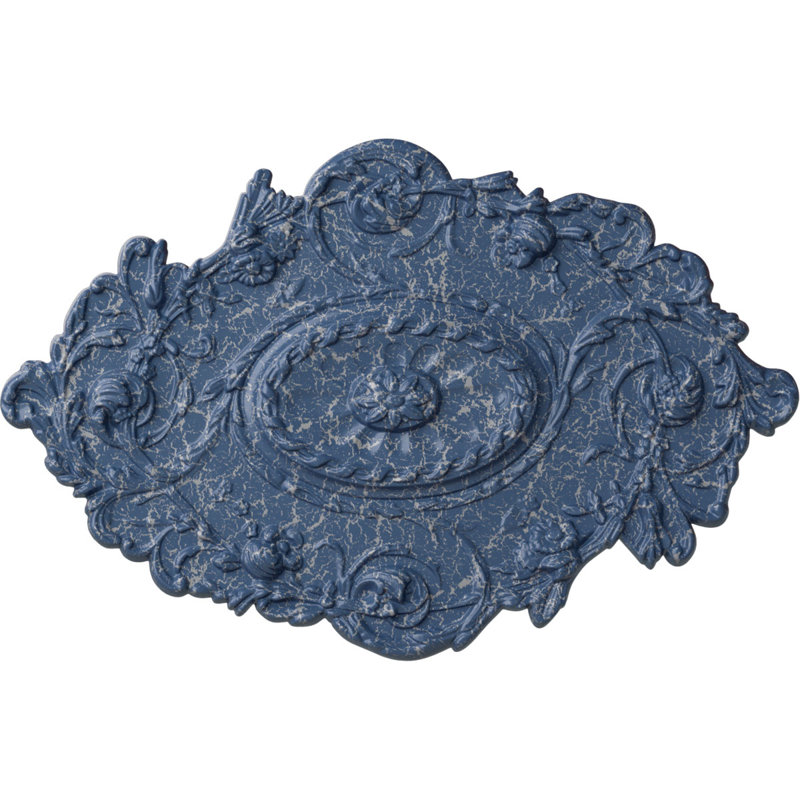Médaillon de plafond Endurathane, l 30 1/2 po x H 20 po x P 1 1/2 po Endurathane, peint à la main craquelé Americana
