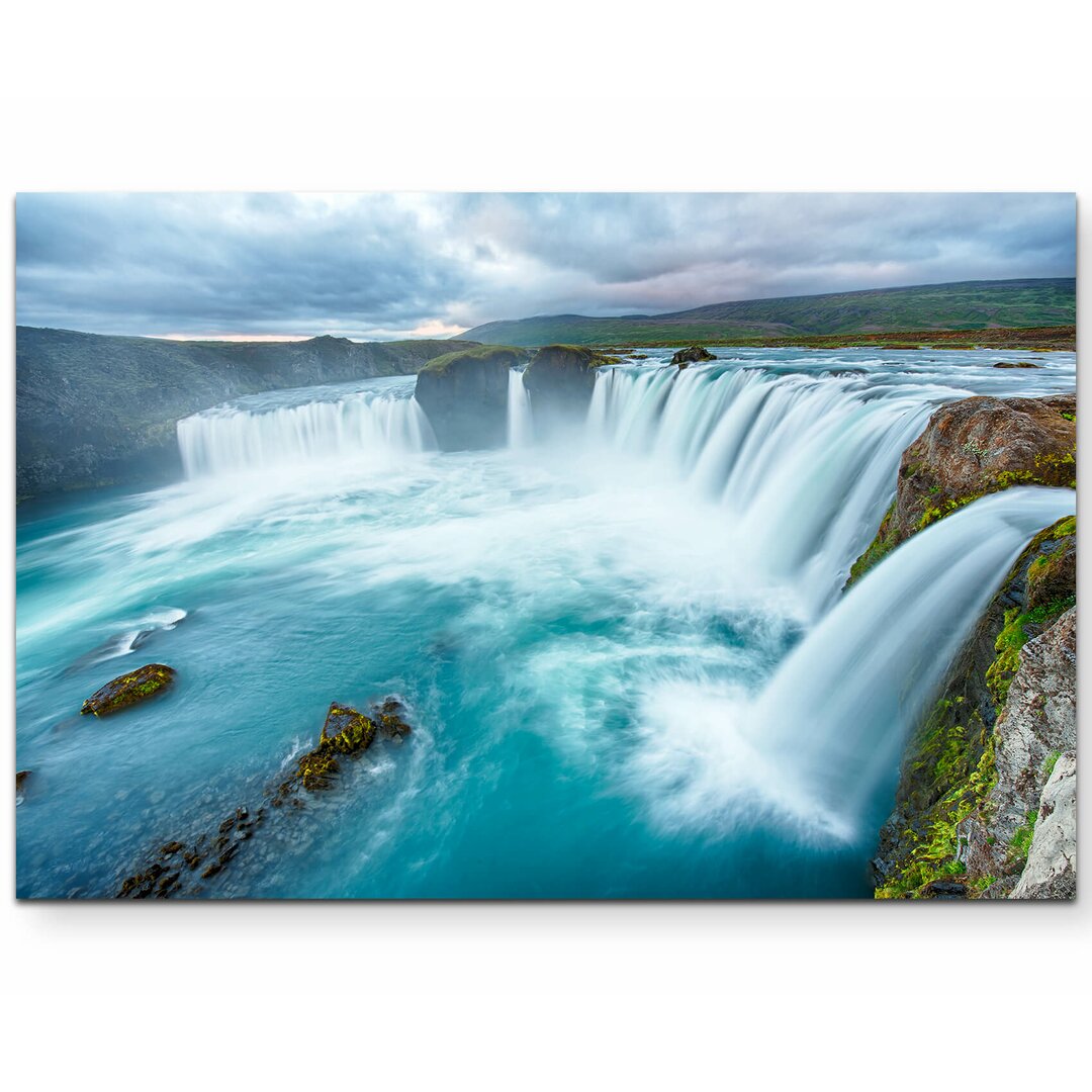 Leinwandbild Wasserfall Godafoss auf Island