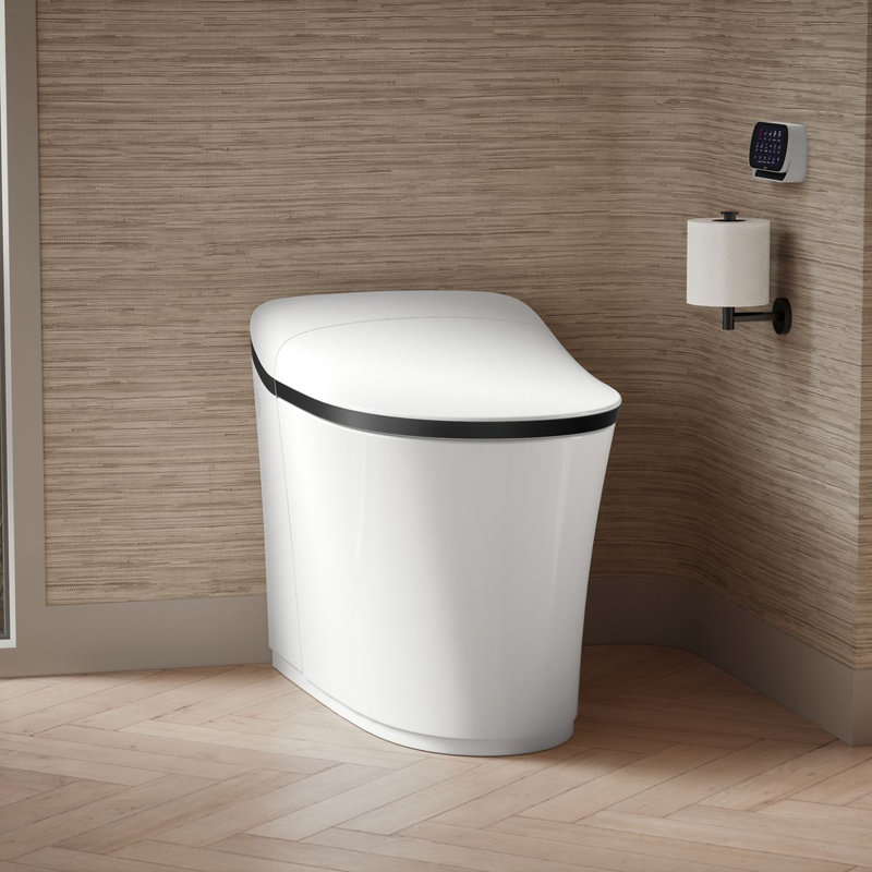 Eir™ Comfort Height™ Elongated Toilet, White/Matte Black Trim