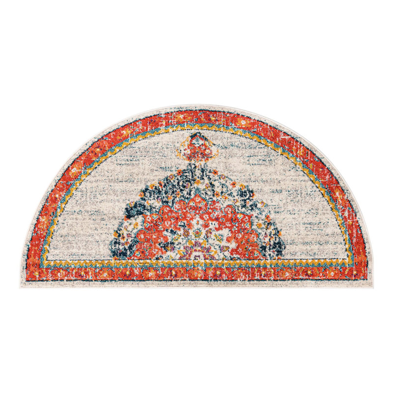 Galyean Abstract Indoor Rug, Half-circle 3'1" x 6'1"