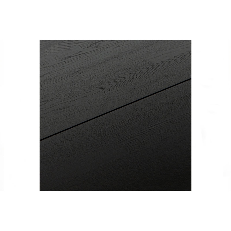 Normanhurst Oak Round Solid Wood Dining Table, Black Night