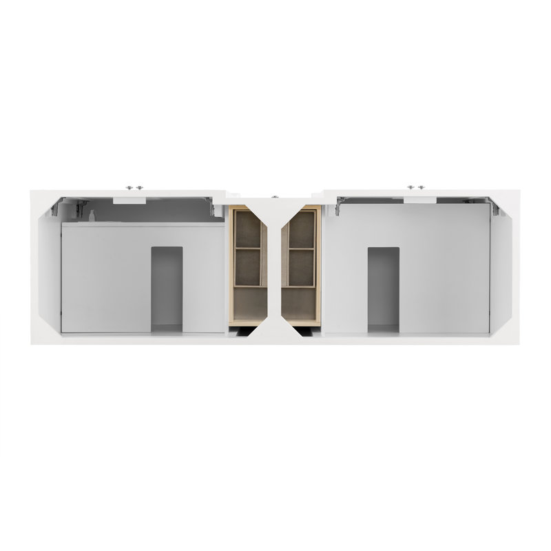 De Soto 72'' W Double Vanity, Carrara White, 8" Widespread