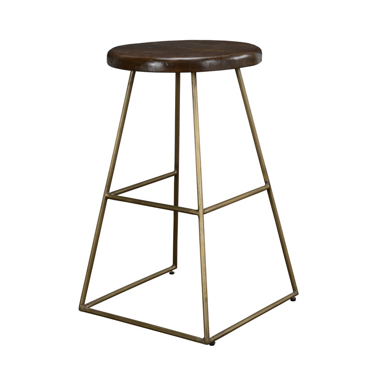 Tabouret de bar et de comptoir en bois massif Anastasia, Noir / Brun naturel, Tabouret de bar (siège d'une hauteur de 30 po)