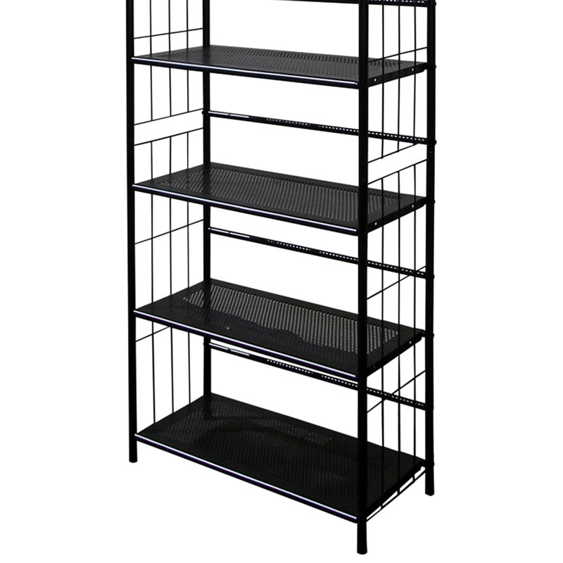 Bibliothèque noire en métal de 5 po de hauteur - Unité de rangement décorative et fonctionnelle pour 5 pièces, bureau élégant, salon, pièce requise