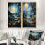 «Gold Blue Uranus Moonlight Mirage», 2 pièces-422004499-422004497