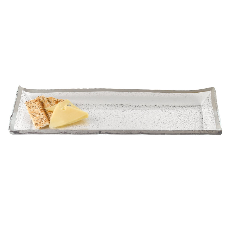 Glass Tray, Silver