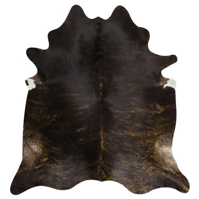 Tapis en cuir de vache foncé Haddix