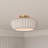 1-Light Brass Flush Mount Ceiling Light with Cream Resin Shade