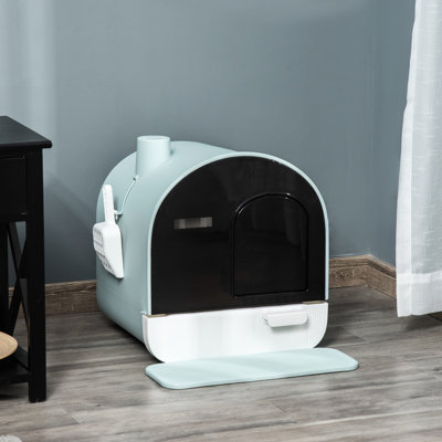 Litière d'intérieur pour chat avec couvercle, 17 po x 17 po x 18,5 po, avec filtre, pour un environnement propre et bien rangé, idéale pour la maison
