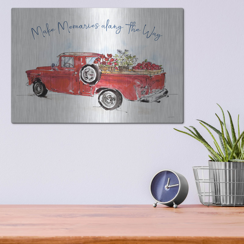 «Americana Mood 9 Blue» par Anne Tavoletti, art mural en métal, H 12 po x l 16 po