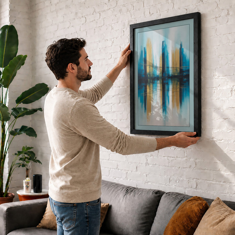 City Through Haze Modern - Print, Unframed, A1 - 84.1 x 59.4 cm