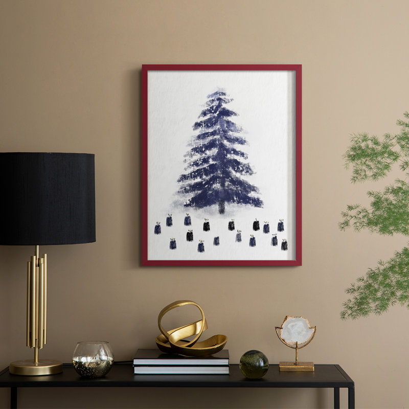 Reproduction encadrée - bois massif, H 21 po x l 17 po, Rouge