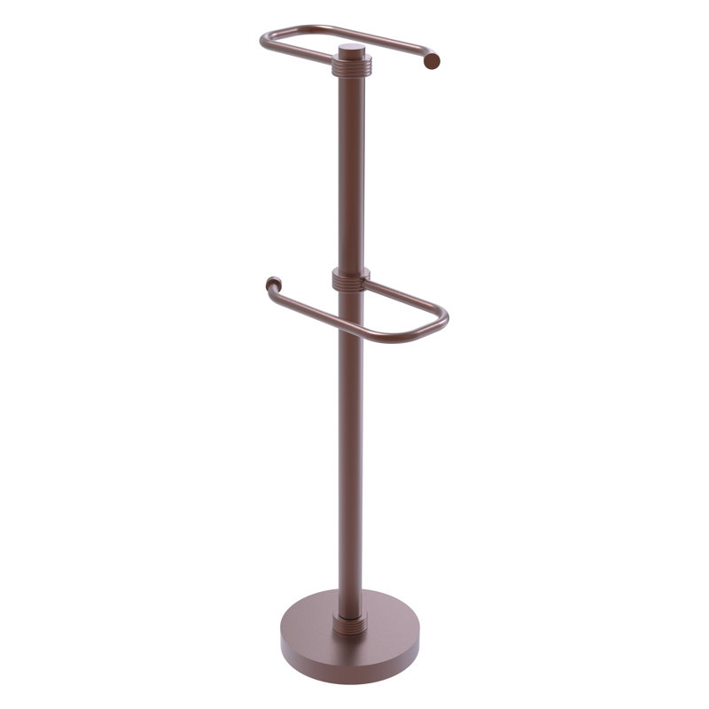 Porte-papier hygiénique sur pied 2 rouleaux, Cuivre antique