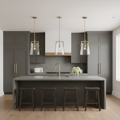Crofton 1 Light Kitchen Pendant With Clear Shade