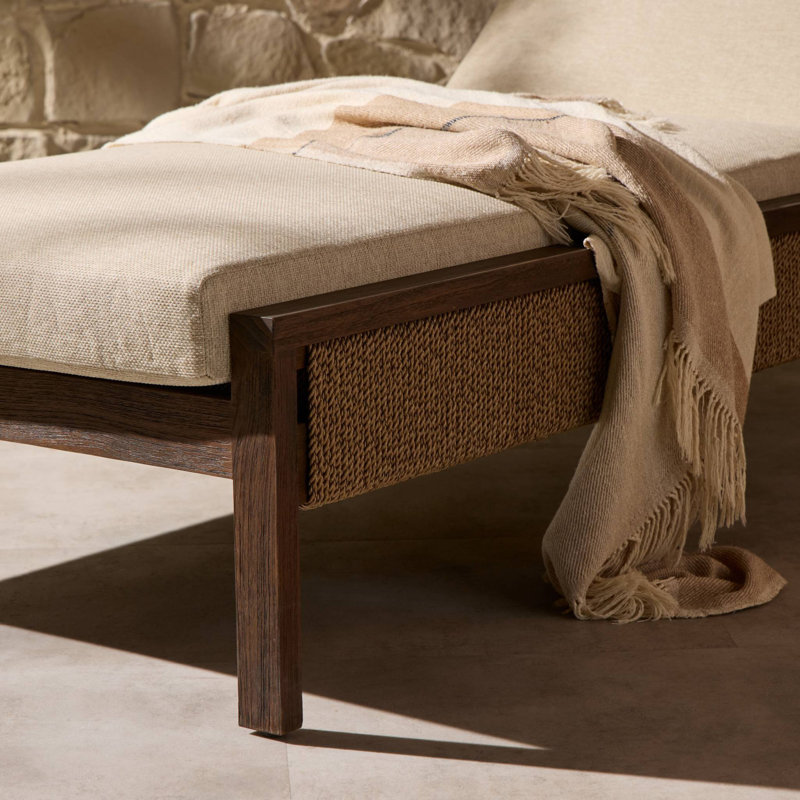 Brio Outdoor Teak Chaise Lounge