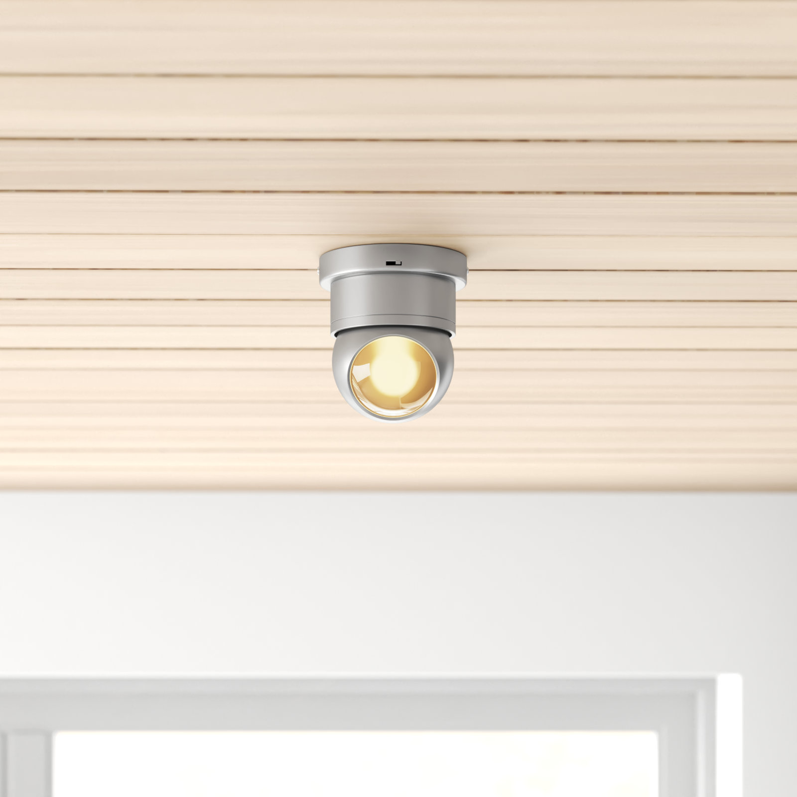 Jareth Single Light Glass LED Flush Mount, Brushed Aluminum