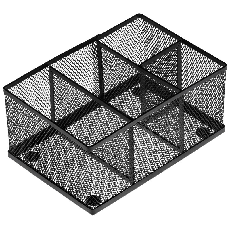 Jenai 4-Slot Metal Mesh Desk Organizer