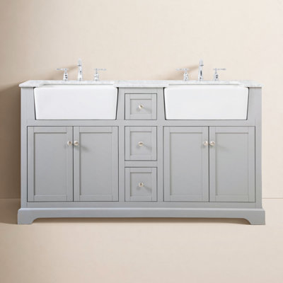 Pardue 60'' Double Bathroom Vanity with Top