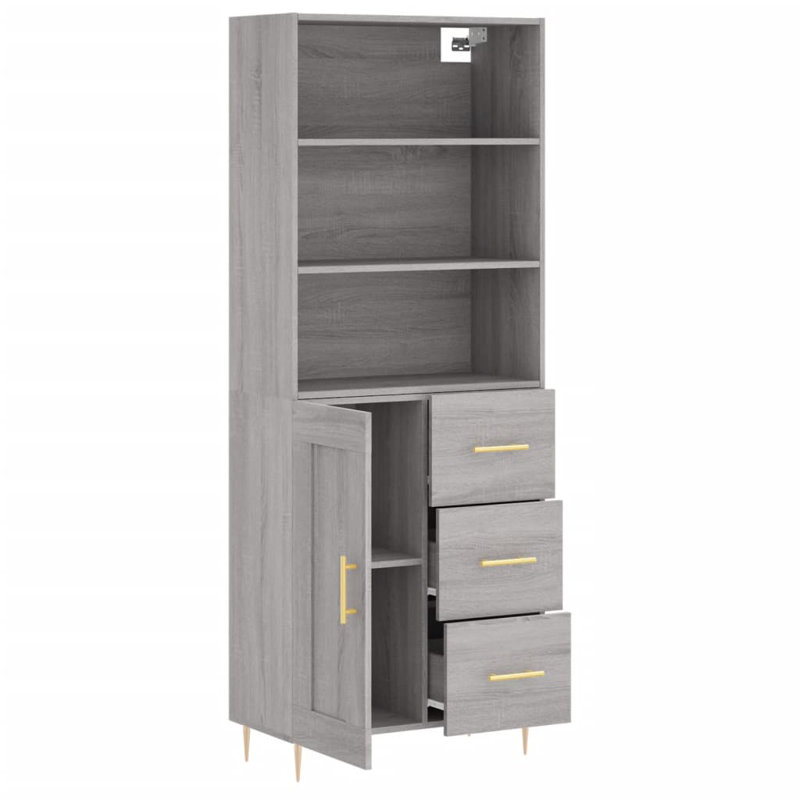 Gobert 69.5 Wide 3 Drawer, Grey Sonoma