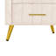 3 tables de chevet rembourrées avec pieds en métal - table de chevet aspect beige 3 tiroirs et caractéristiques Touch-1392413154