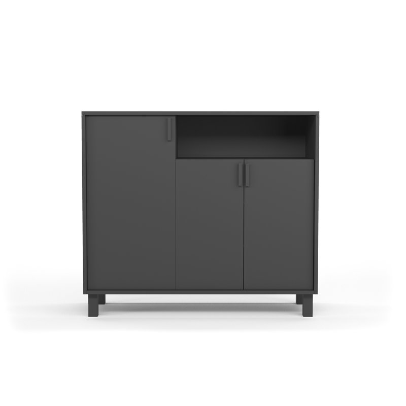 16 Pair Shoe Storage Cabinet, Graphite