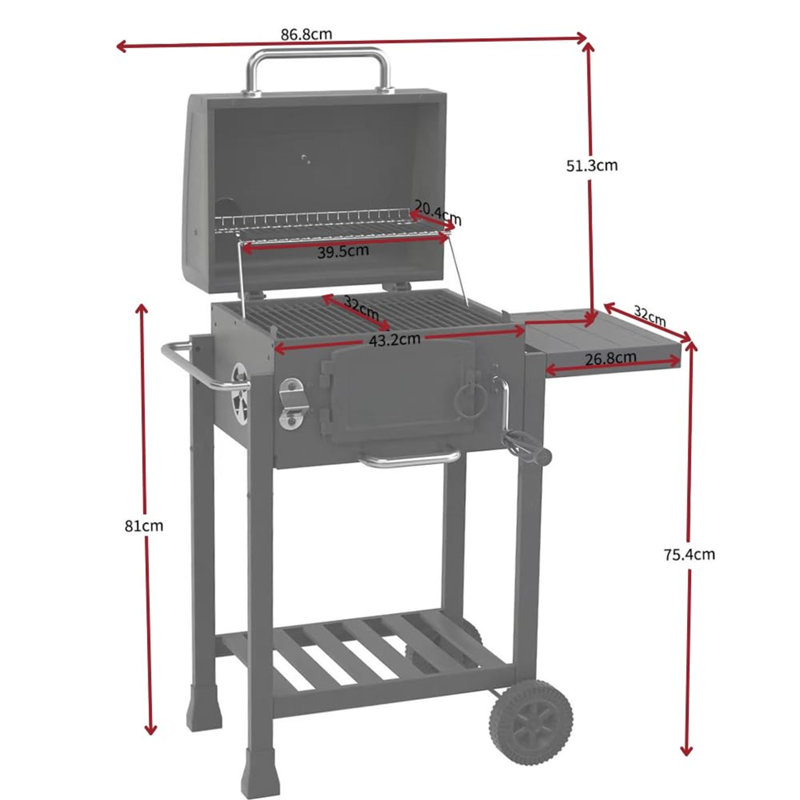 Ebern Designs 87cm W Kamado Charcoal Grill