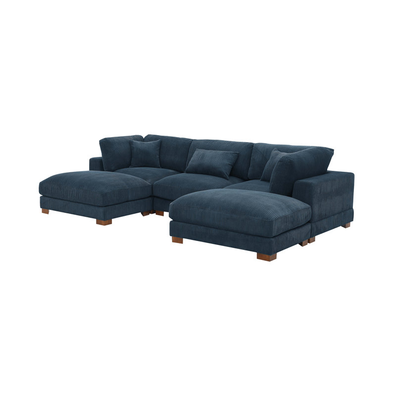 Axminster Sectional Sofa, Dark Blue