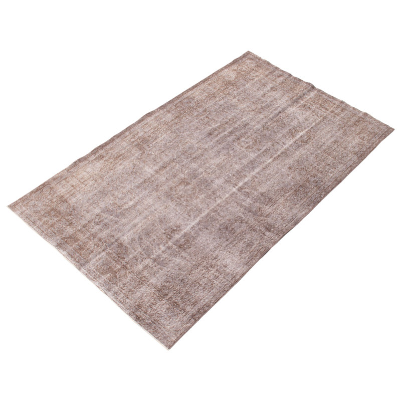 Tapis unique en laine noué à la main de style années 2000 de 5 pi 1 po x 8 pi 3 po gris foncé Okemia
