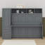 Lit escamotable double avec tiroirs et garde-robe-284723145
